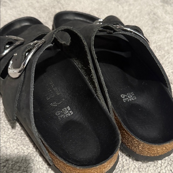 Birkenstock Black Sandals with Silver Buckles - Picture 6 of 6